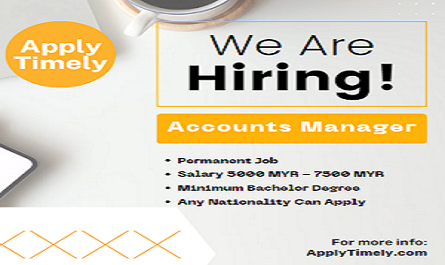 Urgent Required Accounts Manager Jobs in Malaysia